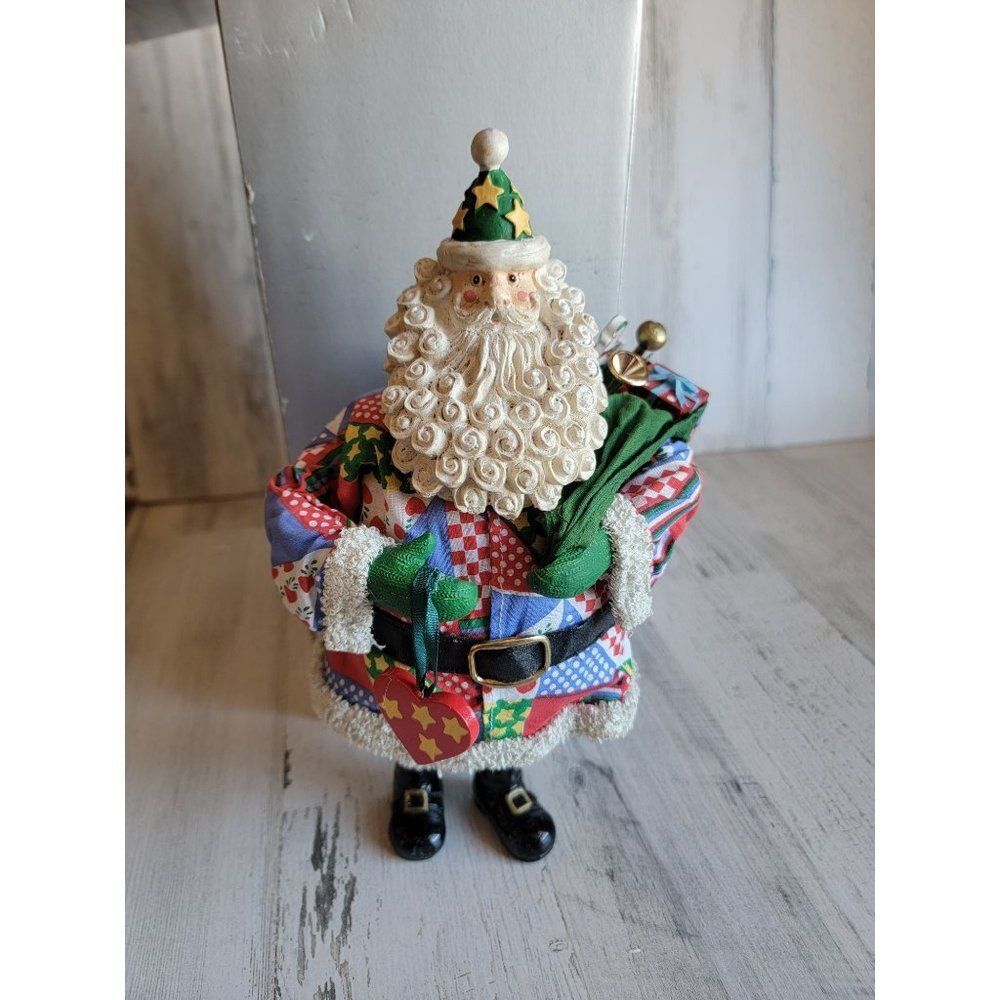 Colorful pattern Santa Claus toy bag heart Xmas figure star